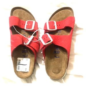 Birkenstock women’s size 7 or size 38 red sandals